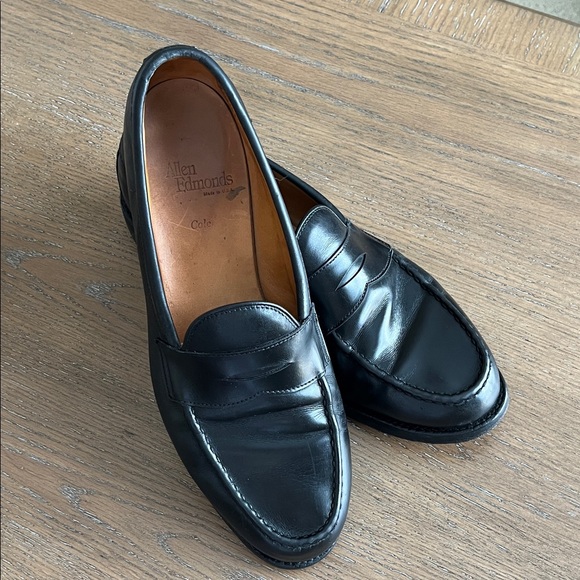 Allen Edmonds Randolph Black Leather Penny Loafers Size 10.5D